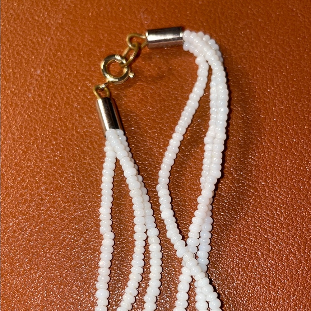 Classic White bead and Pearl and Black Bead Multi-Strand Necklaces - Picture 2 of 5